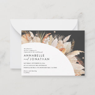 bohemen terracotta pampa ' s bruiloft notitiekaartje