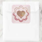 Bohemen Valentijn Whimsey 3D VALENTIJNSE  WEDDINGS Vierkante Sticker (Tas)