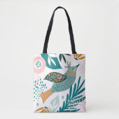 Bohemen-vogel met flesvormige flensanische patrone tote bag (Voorkant)