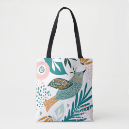 Bohemen-vogel met flesvormige flensanische patrone tote bag