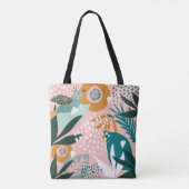 Bohemen-vogel met flesvormige flensanische patrone tote bag (Achterkant)