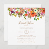 Bohemen Waterverf Bridal Shower Invitation Kaart (Voorkant / Achterkant)