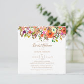 Bohemen Waterverf Bridal Shower Invitation Kaart (Staand voorkant)