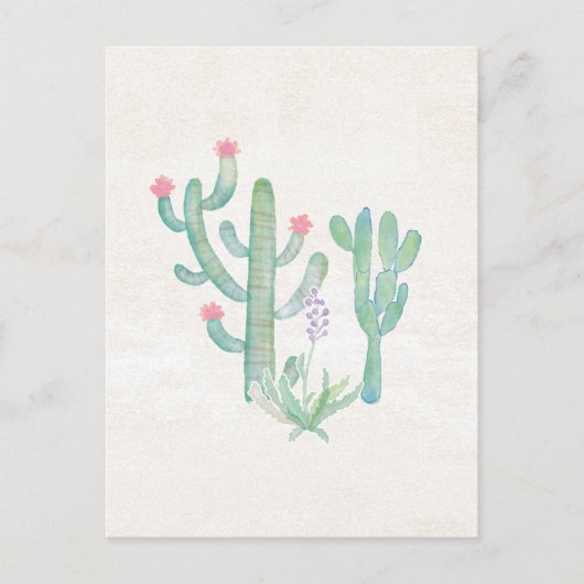 Bohemen Waterverf Cactus Briefkaart (Voorkant)