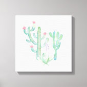 Bohemen Waterverf Cactus Canvas Afdruk (Voorkant)