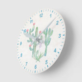 Bohemen Waterverf Cactus Ronde Klok (Hoek)