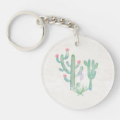 Bohemen Waterverf Cactus Sleutelhanger (Voorkant)
