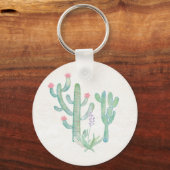 Bohemen Waterverf Cactus Sleutelhanger (Voorkant)