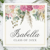 Bohemen Waterverf Floral Afstudeerder Naam Afstude Servet