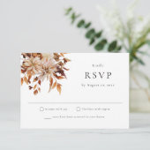 Bohemen Waterverf Herfst Floral RSVP Briefkaart (Staand voorkant)