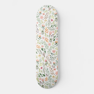 Bohemen Waterverf Leaves en Flowers Persoonlijk Skateboard