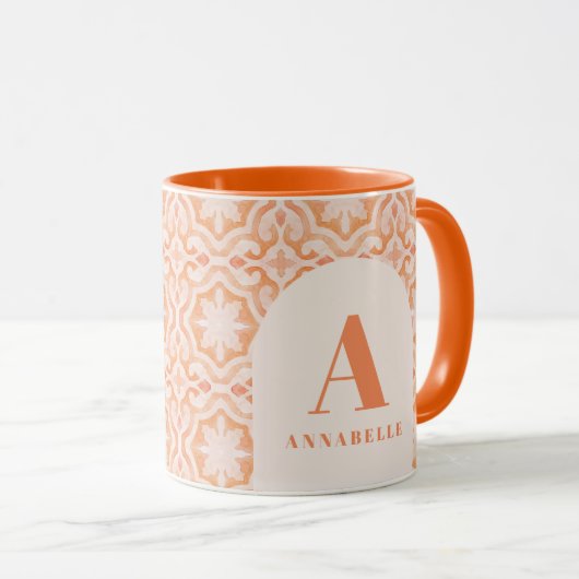 Bohemen waterverf pastel moroccan pap mok (Voorkant rechts)