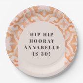 Bohemen waterverf pastel moroccan pap papieren bordje (Voorkant)