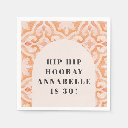 Bohemen waterverf pastel moroccan pap servet (Voorkant)