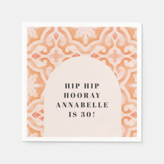 Bohemen waterverf pastel moroccan pap servet (Voorkant)