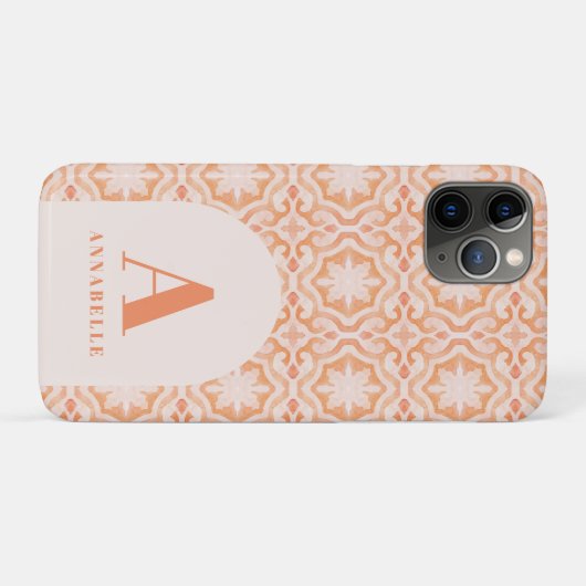 Bohemen waterverf pastel moroccan perzikroze Case-Mate iPhone case (Achterkant (horizontaal))