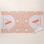 Bohemen waterverf pastel moroccan perzikroze strandlaken (Voorkant)