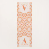 Bohemen waterverf pastel moroccan perzikroze yogamat (Achterkant)