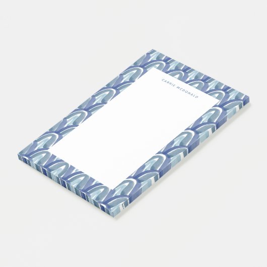 Bohemen Waterverf Rainbows in Blauw Post-it® Notes (Schuin)