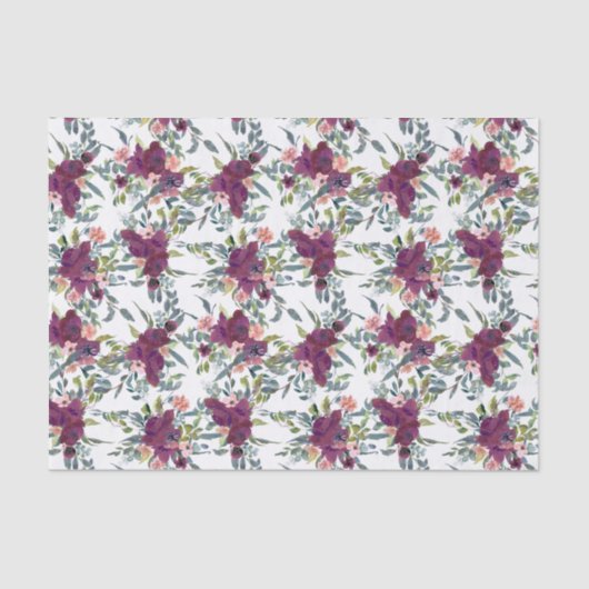 Bohemen Waterverf Small Floral Pattern Tissuepapier (Voorkant)