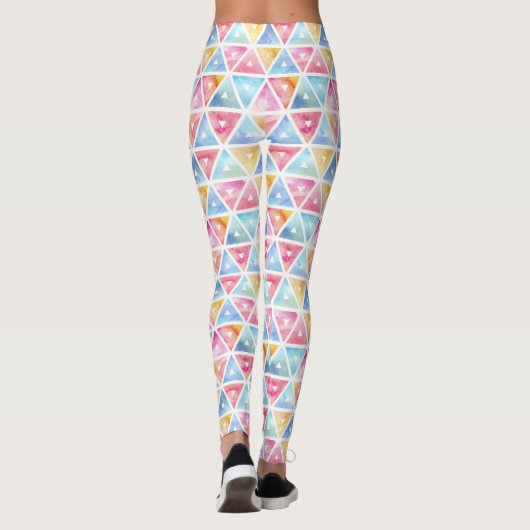 Bohemen Waterverf Triangles Leggings (Achterkant)