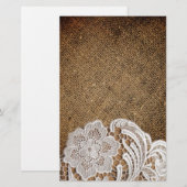 bohemen - western land - burlap en kant briefpapier (Voorkant / Achterkant)