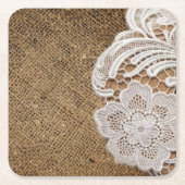 bohemen - western land - burlap en kant kartonnen onderzetters (Voorkant)