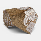 bohemen - western land - burlap en kant stropdas (Opgerold)