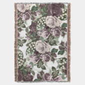 bohemen witte bruine rotsroos floral deken (Voorkant Verticaal)