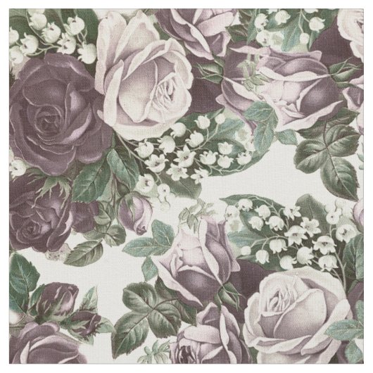 bohemen witte bruine rotsroos floral stof (Close Up)