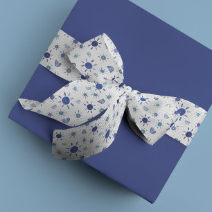 Bohemen-zonneschijnen en regenbogen in blauw grosgrain lint