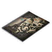 bohemen zwarte florale  parijs eiffeltoren notitieboek (Linkerzijde)