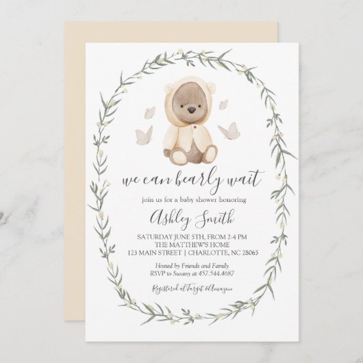 Bohemens Beer Baby shower Kaart (Voorkant / Achterkant)