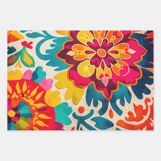 BOHEMIA 3 vellen van mooie boho-stijl giftwrap (Voorkant 3)