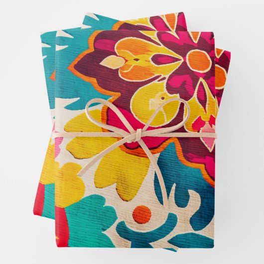 BOHEMIA 3 vellen van mooie boho-stijl giftwrap (In situ)