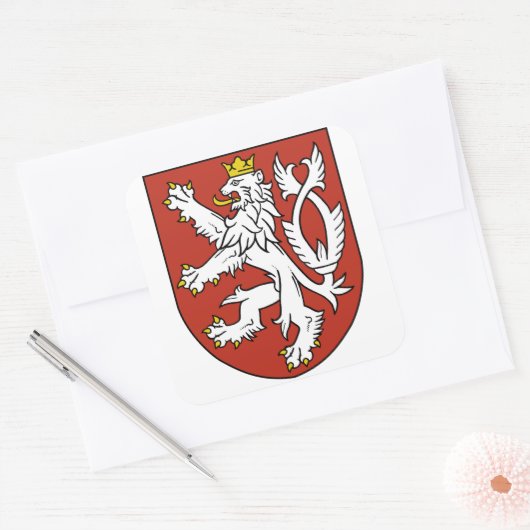 bohemia emblem vierkante sticker (Envelop)