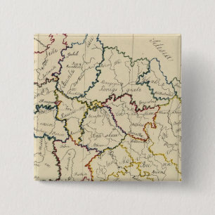 Bohemia, Moravië, Oostenrijkse Silezië Vierkante Button 5,1 Cm