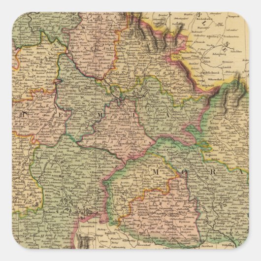 Bohemia, Moravië Vierkante Sticker (Voorkant)