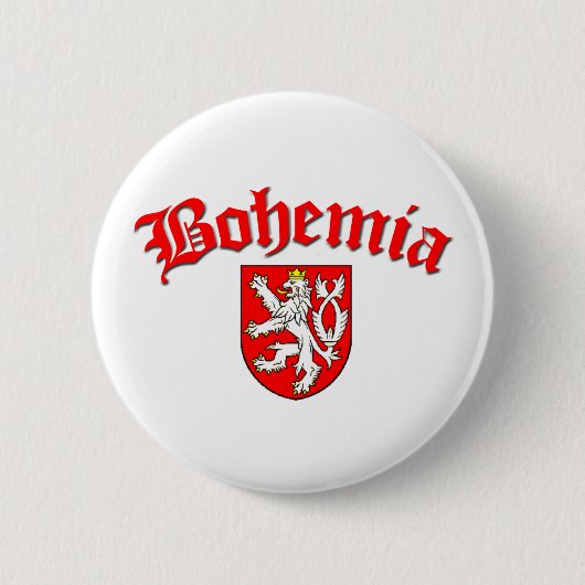 Bohemia Vlag 1 (m/inscriptie) Ronde Button 5,7 Cm (Voorkant)