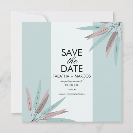 BOHEMIAANS Blad Tribal SAVE THE DATE (Voorkant)