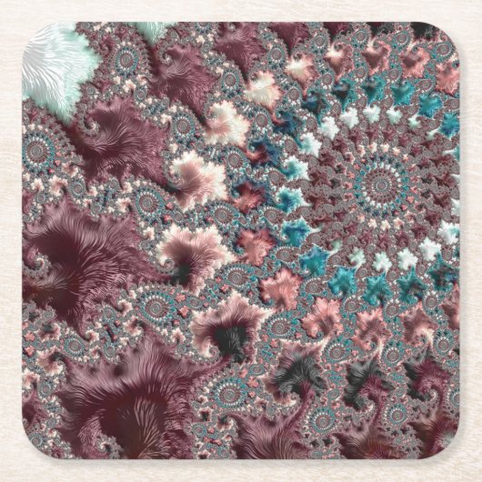 Bohemiaans fractal kartonnen onderzetters (Voorkant)