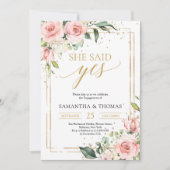 Bohemiaans lichtroze bloemgoud zei ja kaart (Voorkant)