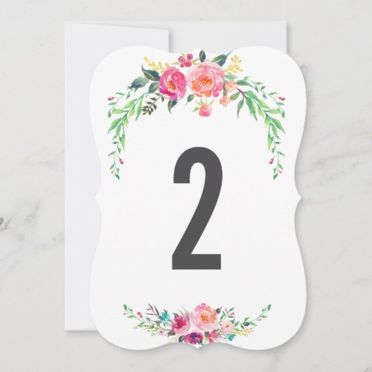 BOHEMIAANSE BLOEMEN bruiloft tafelnummer (Voorkant)