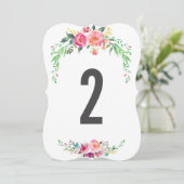 BOHEMIAANSE BLOEMEN bruiloft tafelnummer (Staand voorkant)
