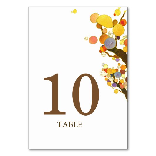 Bohemiaanse bomen Wedding Table Number Kaart (Voorkant)