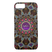 Bohemiaanse boomkunst monogram Case-Mate iPhone case (Achterkant)