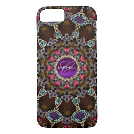 Bohemiaanse boomkunst monogram Case-Mate iPhone case (Achterkant)