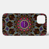 Bohemiaanse boomkunst monogram Case-Mate iPhone case (Achterkant (horizontaal))
