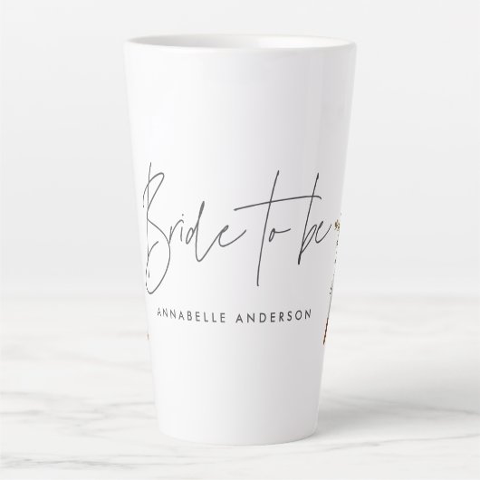 Bohemiaanse bruid om de botanische hedendaagse gri latte mok (Voorkant)