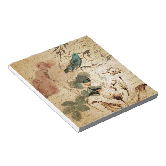 Bohemiaanse chic Paris Scripts vogel Frans botanis Notitieblok (Schuin)